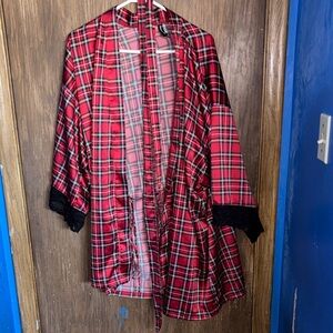Torrid Red and Black Plaid Robe
